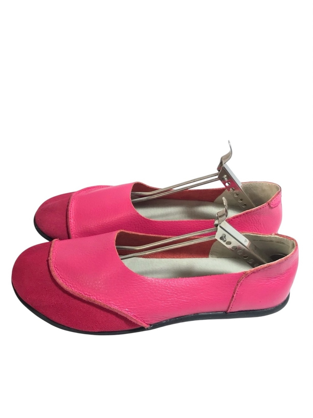 Italian Leather Quality Pink Soft Pebbled Leather Ballet Flats